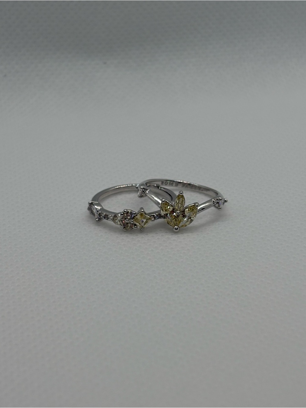Lemon Cubic Zirconia Stackable Rings - Picture 5 of 7